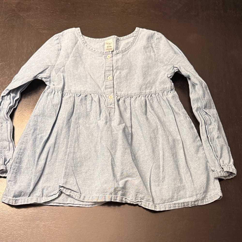 Carter's Light Blue Long Sleeve Blouse